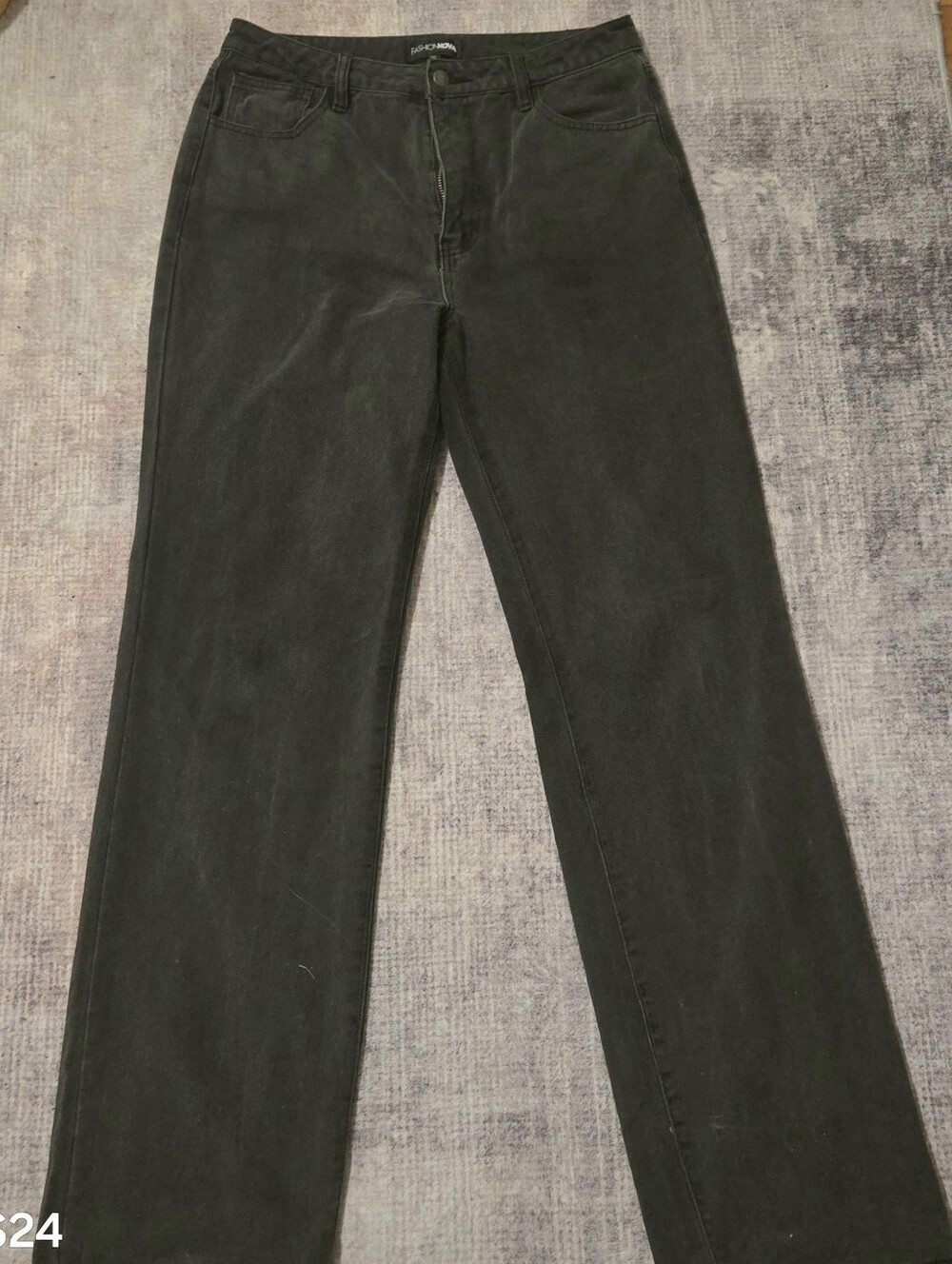 Fashion Nova Women’s Barrel Leg Jeans - Black Size 12 Lenth 34" Waist 33 High Ws